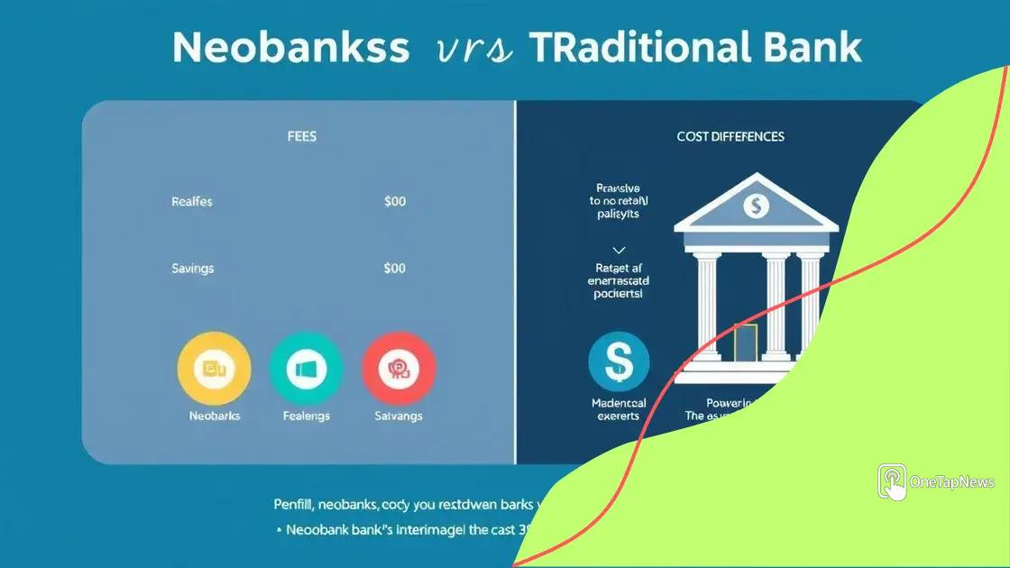 Cost differences between neobanks and traditional banks